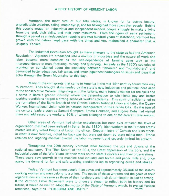 1991 FDC, #2533, 29c Vermont Statehood, Samuel Gompers Stamp Club