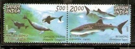 India 2009 Philippines Joints Issue Whale Dolphin Marine Life Mammals Animal ...