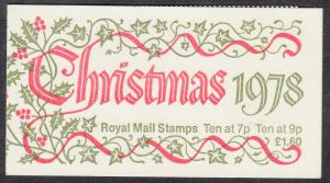 Great Britain Christmas Type Booklet (Scott #BK672) MNH