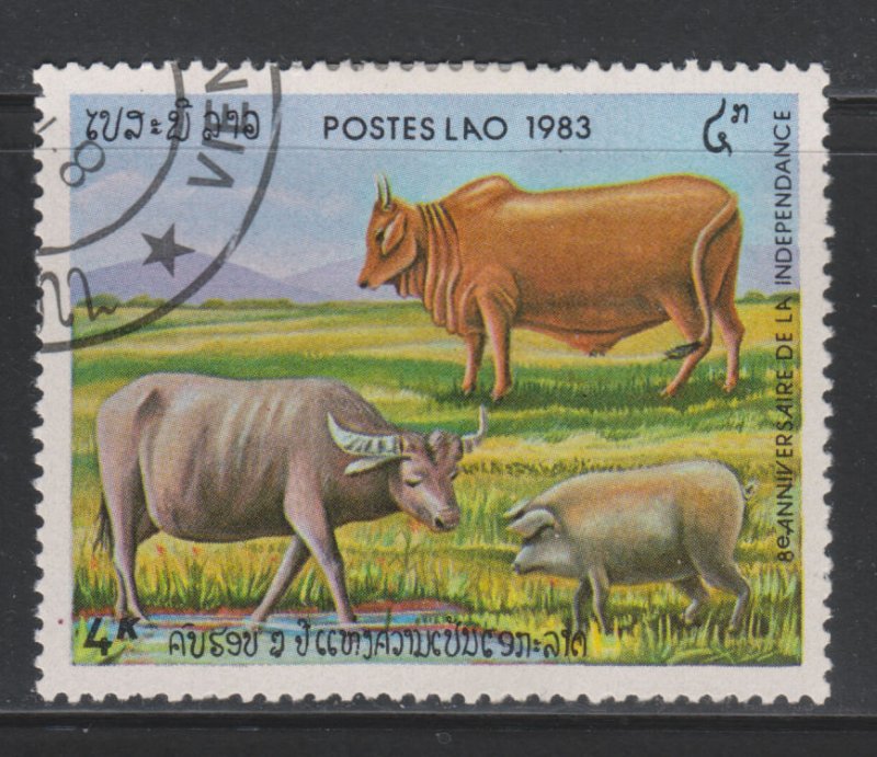 Laos 503 Oxens and Pig 1983