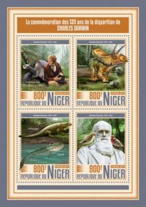 NIGER - 2017 - Charles Darwin - Perf 4v Sheet - MNH