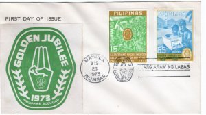 Philippines 1973 Sc 1221a-1222a IMPERFORATE FDC-4
