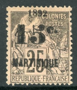 Martinique 1892 French Colony 15¢/25¢ Black Sc #32 Mint E107