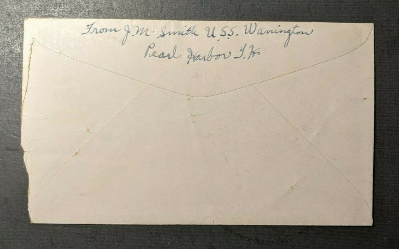 1941 USS Warrington Navy Airmail Cover to Little Rock Arkansas Ship Cancel