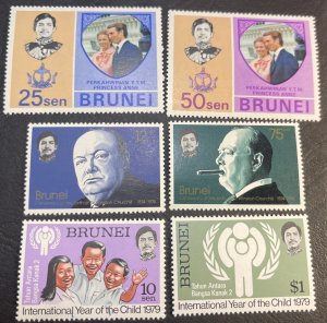 BRUNEI # 190-191 & 220-221 & 238-239-MINT NEVER/HINGED--3 COMPLETE SETS--1973-79