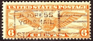 1934, US 6c, Winged Globe, Used, Good cancel, Sc C19