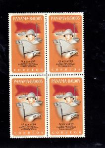 PANAMA #461  1965  JFK,  PT109     MINT VF NH O.G  BLOCK OF 4