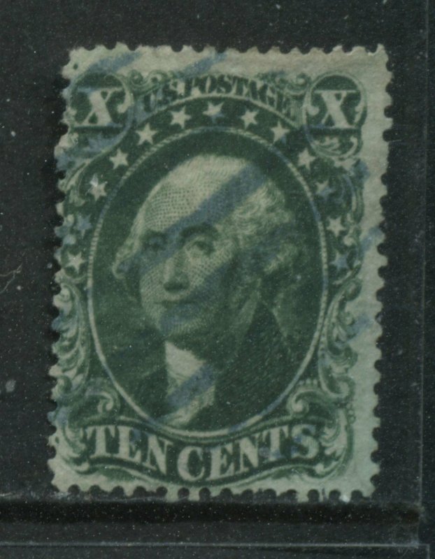 USA 1857 10 cents Washington Type 2 used