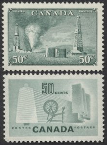 Canada #294/#334 50c Oil Wells and Textiles Issues Mint OG VF NH