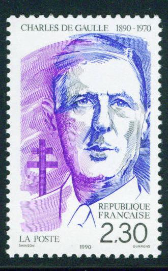 FRANCE Scott 2207 Yvert 2634 de Gaulle stamp MNH** 1990