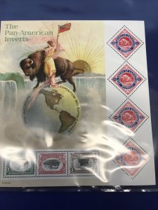 Scott# 3505 -Full Sheet Of 7 -PAN AMERICAN INVERTS -SOUVENIR SHEET-2001-MNH