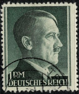 GERMANY 1942 1RM BOTTLE GREEN USED (VFU) SG 799 P.12.5 FINE