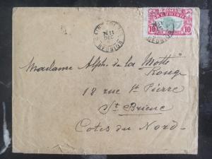 1917 Saint Denis Reunion Cover to North Cost France