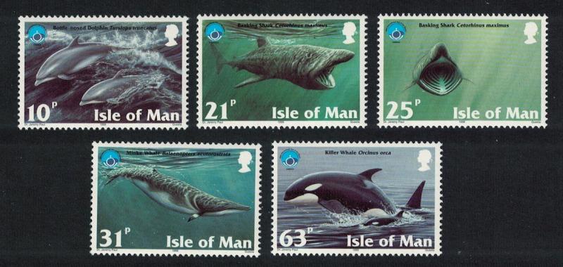 Isle of Man Dolphins Sharks Whales Fish Marine Life 5v 1998 MNH SG#798-802