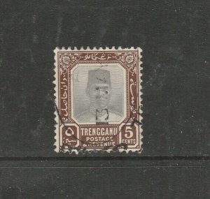 Malaya Trengganu 1921/41 5c Grey & Deep Brown Used SG 31