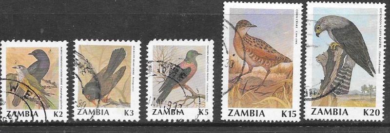 Zambia #434-438   Birds  (U)  CV$4.35