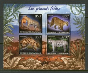 Central African Republic 2019: Large Cats sheet of four  mint nh