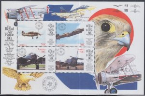 LIBERIA Sc# 1374a-d CPL MNH SOUVENIR SHEET of 4 - 80th ANN ROYAL AIR FORCE