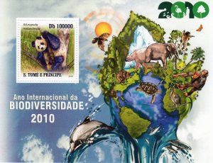 Sao Tome and Principe 2010 PANDA International Year of Biodiversity S/S (1) MNH