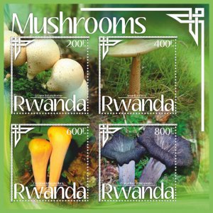 Stamps.  Mushrooms  2018 1+1 sheets perforated