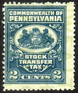 1940's, US Pennsylvania 2c, Stock transfer, Used