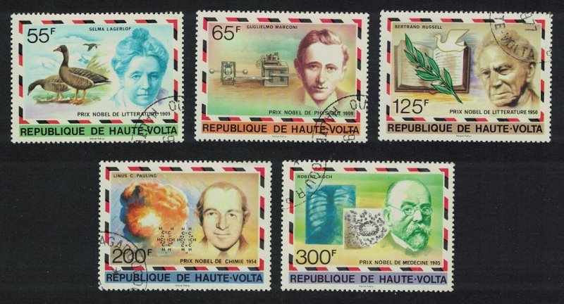 Upper Volta Nobel Prize Winners 5v CTO 1977 CTO SG#452-456