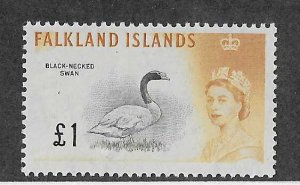 Falklands Islands  Sc #142 1 pound top value LH VF