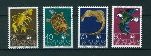 Liechtenstein 1976 World Wildlife Fund full set of stamps. Used. Sg 630-633