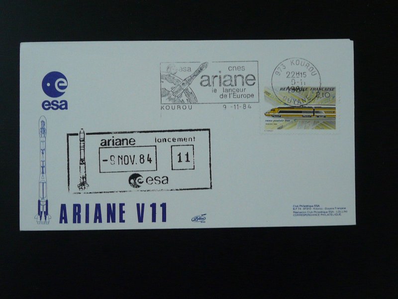space cover Ariane V11 launch French Guiana 1984