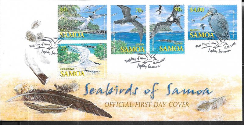 Samoa #1053-1057  Seabirds of Samoa on cover  (FDC)  CV $8.00