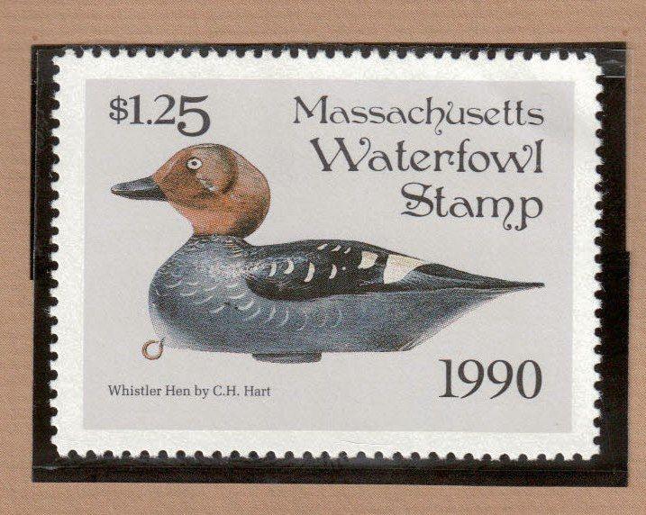 MA17 - Massachusetts State Duck Stamp.  Single. MNH. OG.