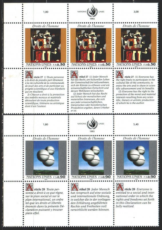 UN Geneva. 1993. 233-34. Human rights, art. MNH.