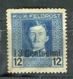 AUSTRIA; 1918 KUK Italian FELDPOST surcharged issue Mint hinged 13c. value