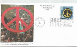 Peace symbol FDC CTC Mystic cachet #!