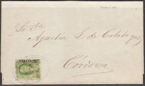 MEXICO-Veracruz 3, 2Rs COMPLETE FOLDED LETTER TO CORDOVA, 1856 ISSUE. XF. (T22)