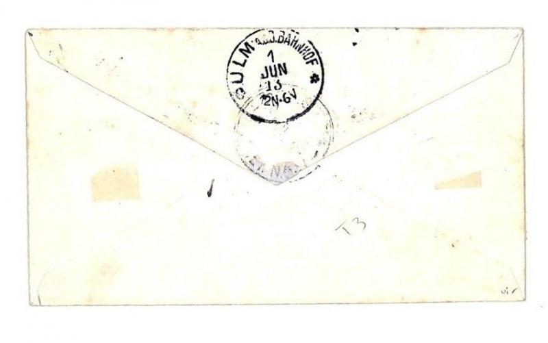 SOLOMON ISLANDS KGV Cover Registered *Tulagi* Scarce Franking GERMANY 1913 W444a