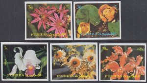FUJEIRA Michel # 1332-6.1 CPL MNH IMPERF SET of  5 - VARIOUS FLOWERS