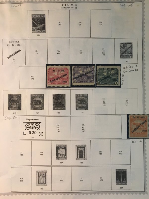 Collection of Fiume stamps