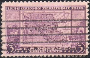 United States 783 - Used - 3c Oregon Territory (1936) (4)