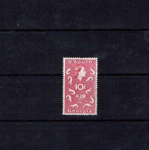 South Georgia: 1963, definitive series, 10/-  Magenta, shrimps, Fish   LMM