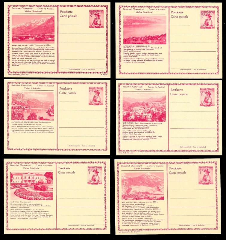 AUSTRIA (120) Scenery View Red 1.45 Shilling Postal Cards c1950s ALL MINT UNUSED