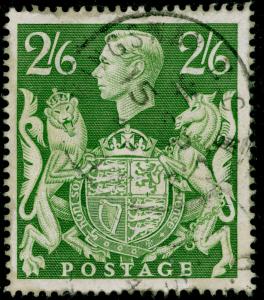 SG476b, 2s 6d yellow-green, FINE USED, CDS.