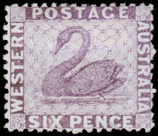 Western Australia Scott 33b, Perf. 12.5 (1865) Mint H F CV $300.00 M