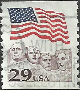 # 2523 USED FLAG OVER MOUNT RUSHMORE    