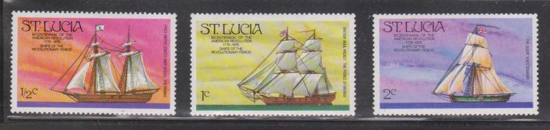 ST LUCIA Scott # 379-81 MNH - American Bicentennial & Ships