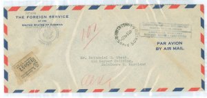 Argentina  diplomatic cover, argentina to usa, backstamp baltimore, md 1948
