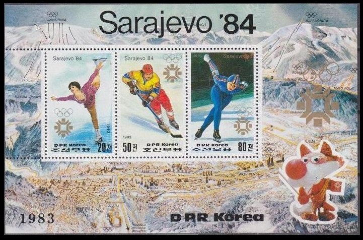 1983 Korea North 2391-93/B150 1984 Olympic Games in Sarajevo 17,00 €