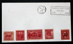 US #629 643,644,645,646 Late Use Combo Cover July 4 1976 Unaddressed Freehold