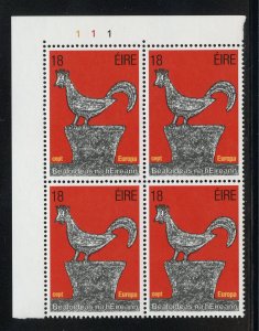 Ireland 496 MNH,  Europa  (UL) Plate Block from 1981.