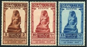 Egypt 150-152, hinged. Mi 138-140. Congress 1927.Statue of Amenhotep,Son of Hapu